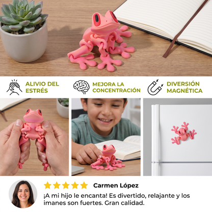 Juguete fidget de rana flexible magnético impreso en 3D