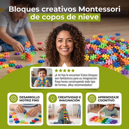 Bloques creativos Montessori de copos de nieve