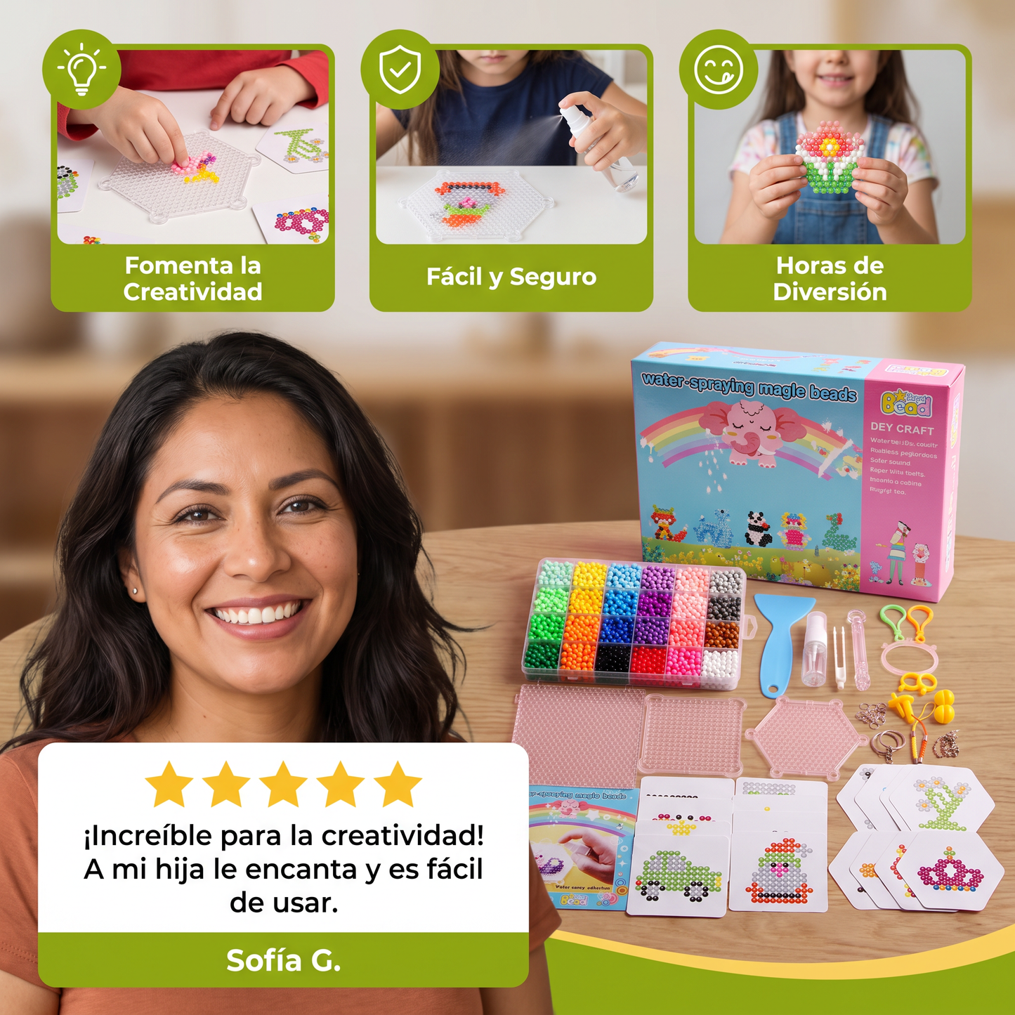 Set de cuentas mágicas de manualidades con agua