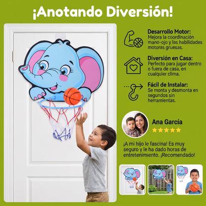 Set de baloncesto infantil con lindos animales