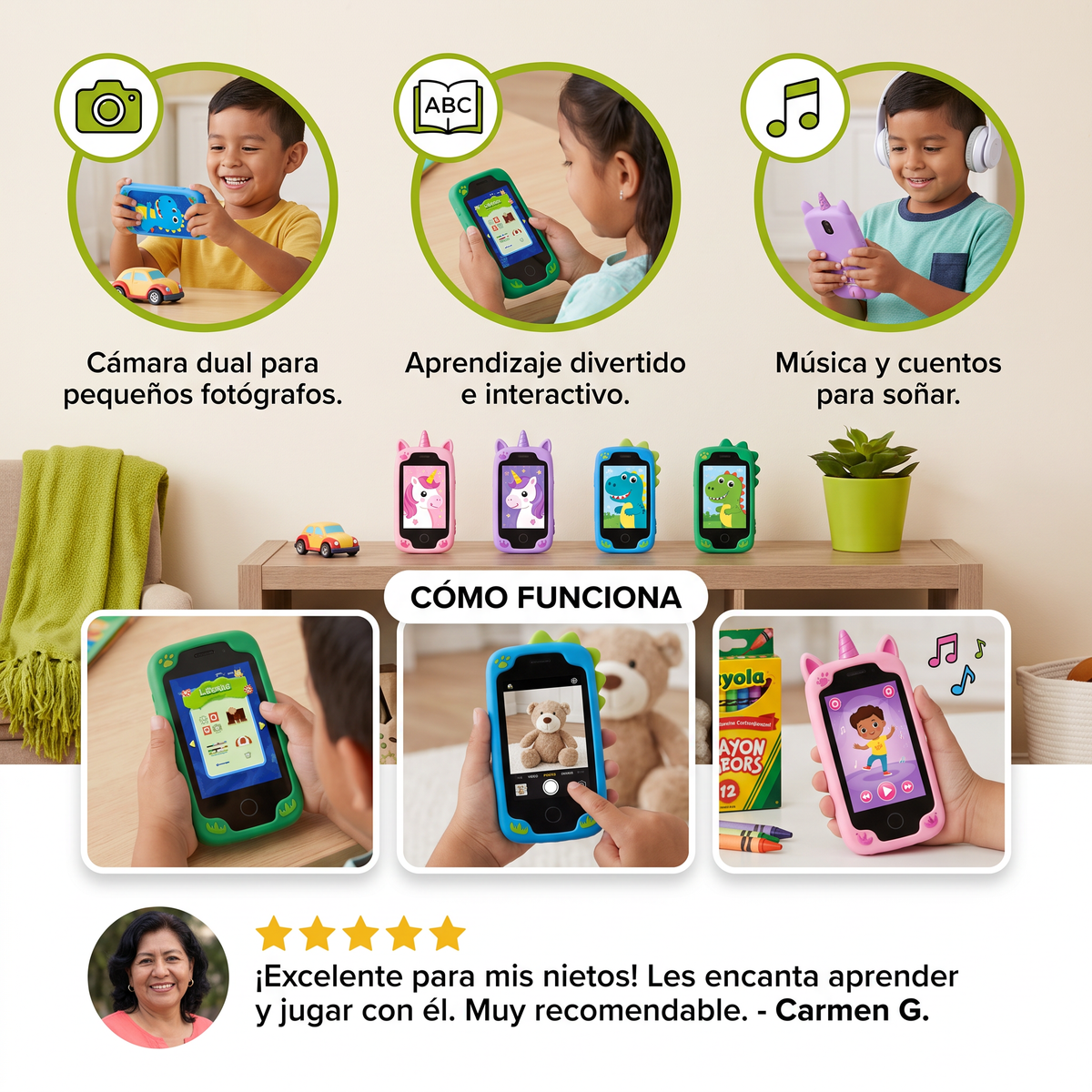 Teléfono inteligente educativo de juguete para niños