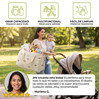 Bolsa grande para mamá y bebé: espacio para todo lo que las mamás necesitan