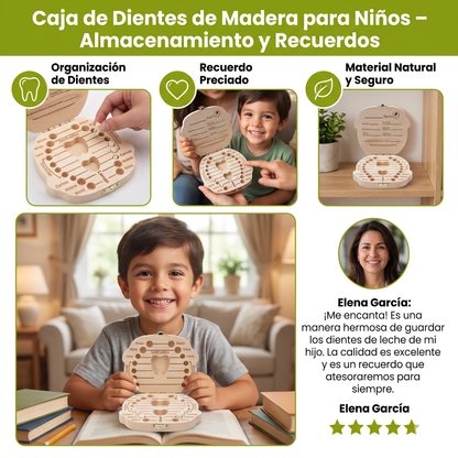Caja de dientes de madera para niños – Almacenamiento de dientes de leche y caja de recuerdos