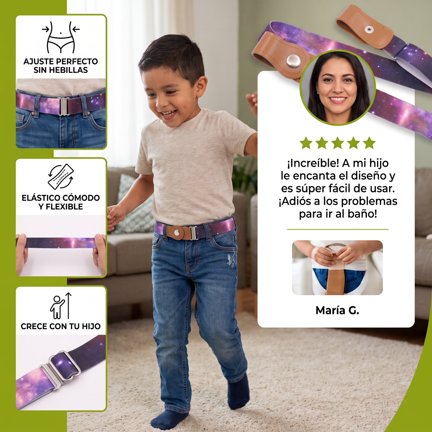 Cinturones elásticos cómodos para niños: adecuados para todas las edades