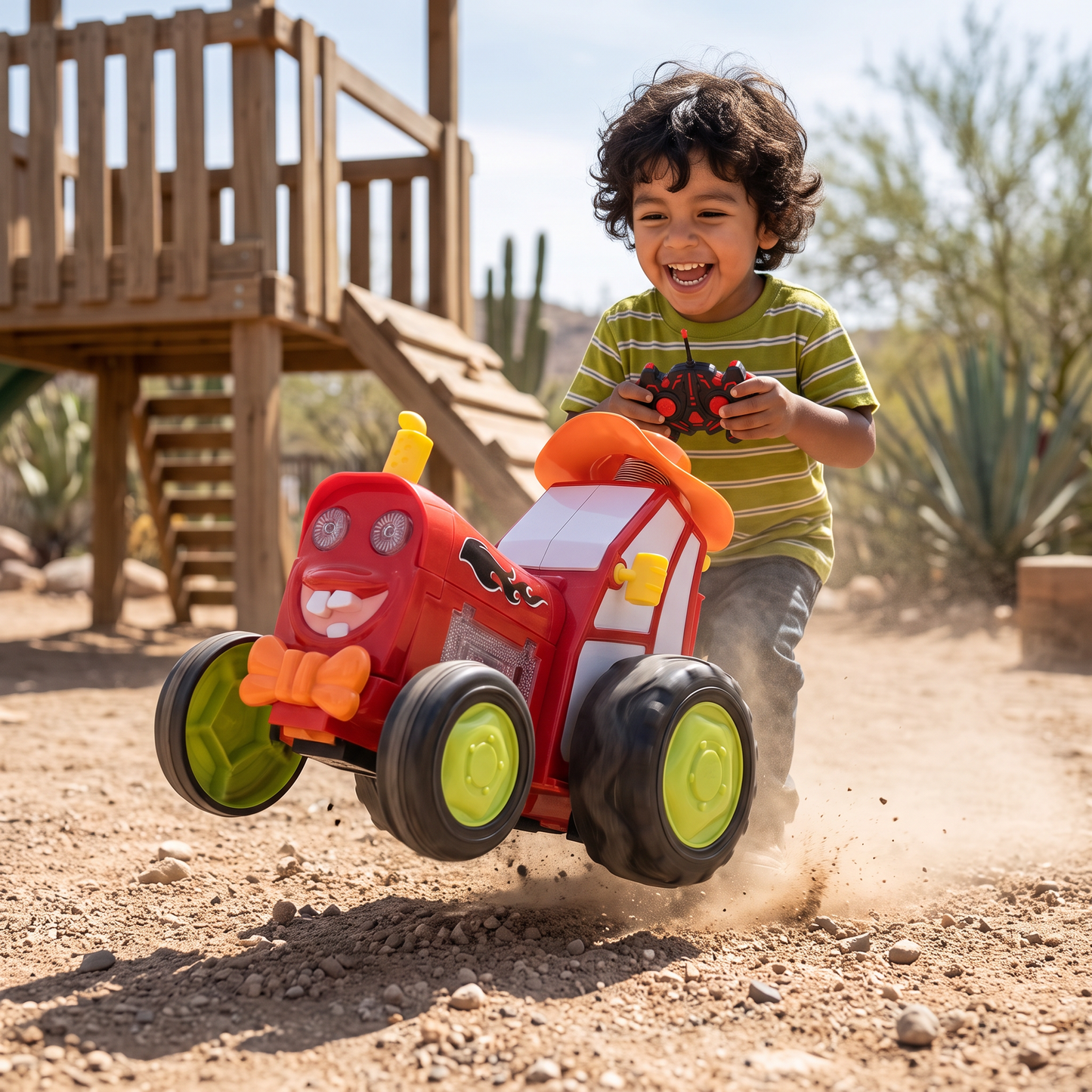 Tractor de juguete para niños con movimiento saltarín