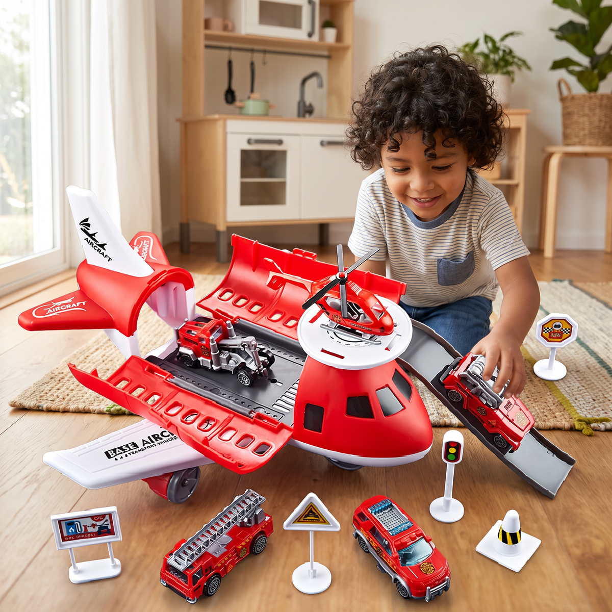 Set de juego de avión y vehículos