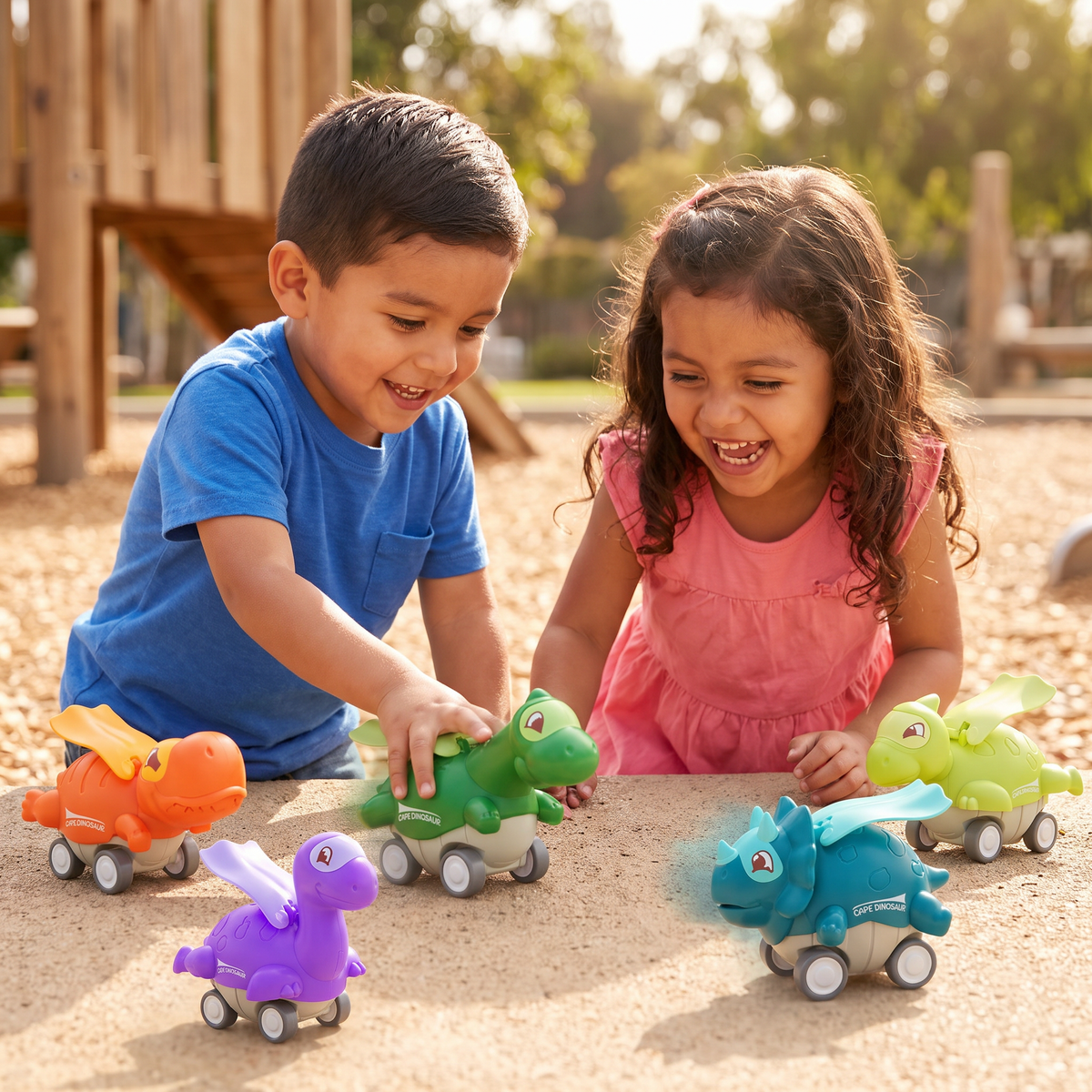 Autos Dinosaurio Press & Go – Carritos de Juguete de Dinosaurios que Avanzan para Niños