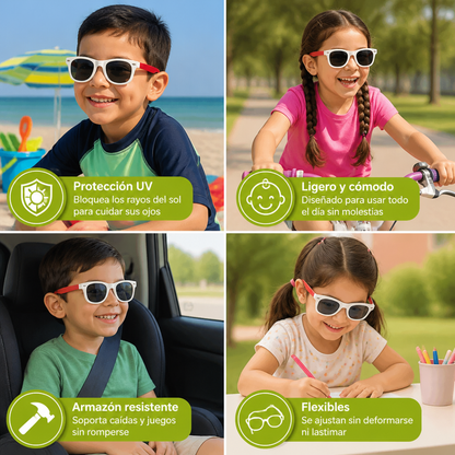 Lentes de Sol Flexibles para Niños con Armazón Resistente