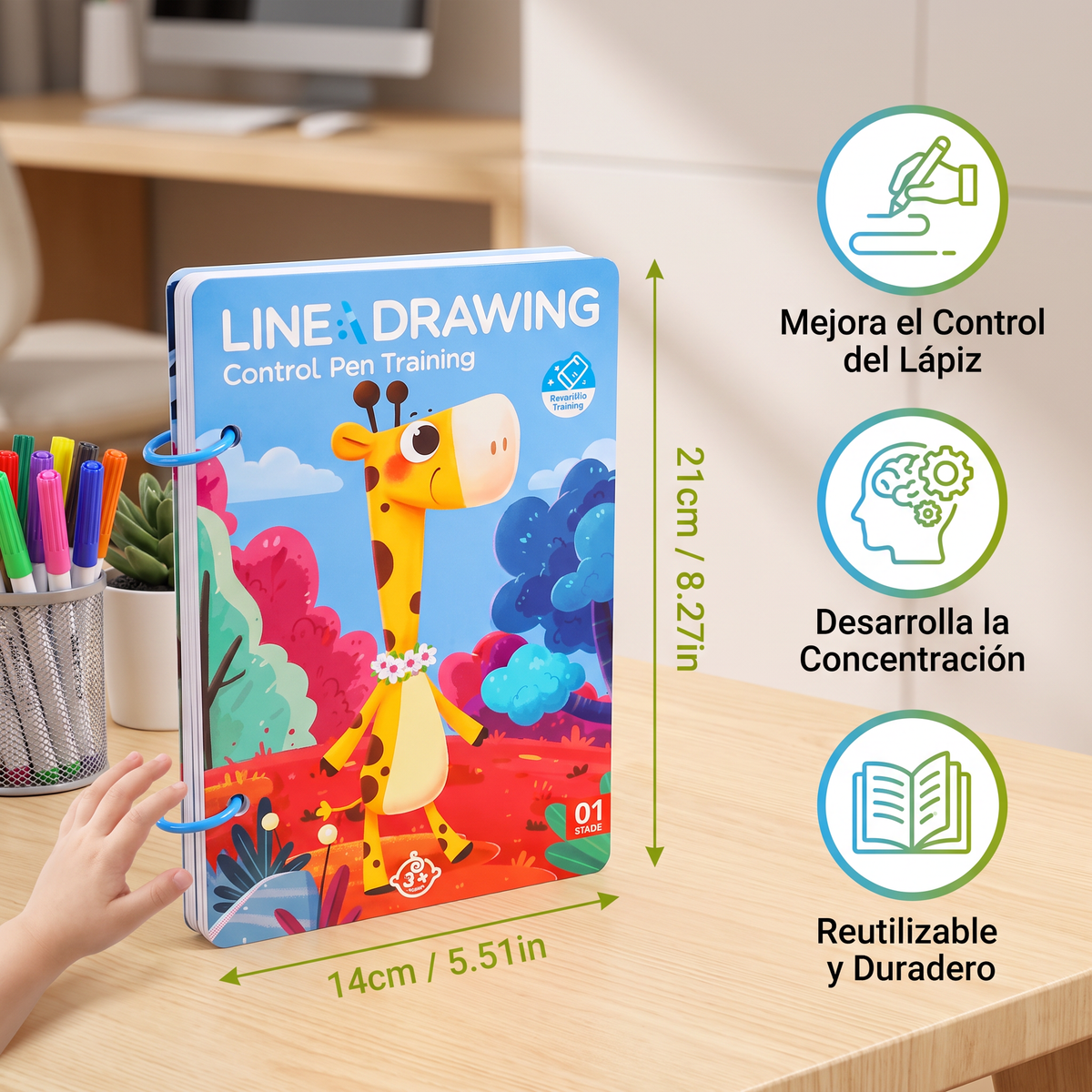 Libro de entrenamiento para el control del lápiz para niños
