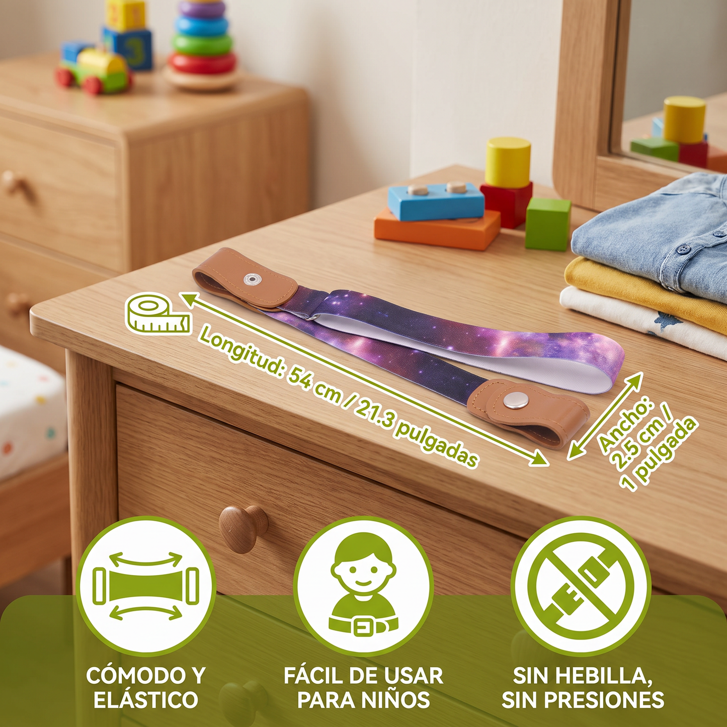 Cinturones elásticos cómodos para niños: adecuados para todas las edades