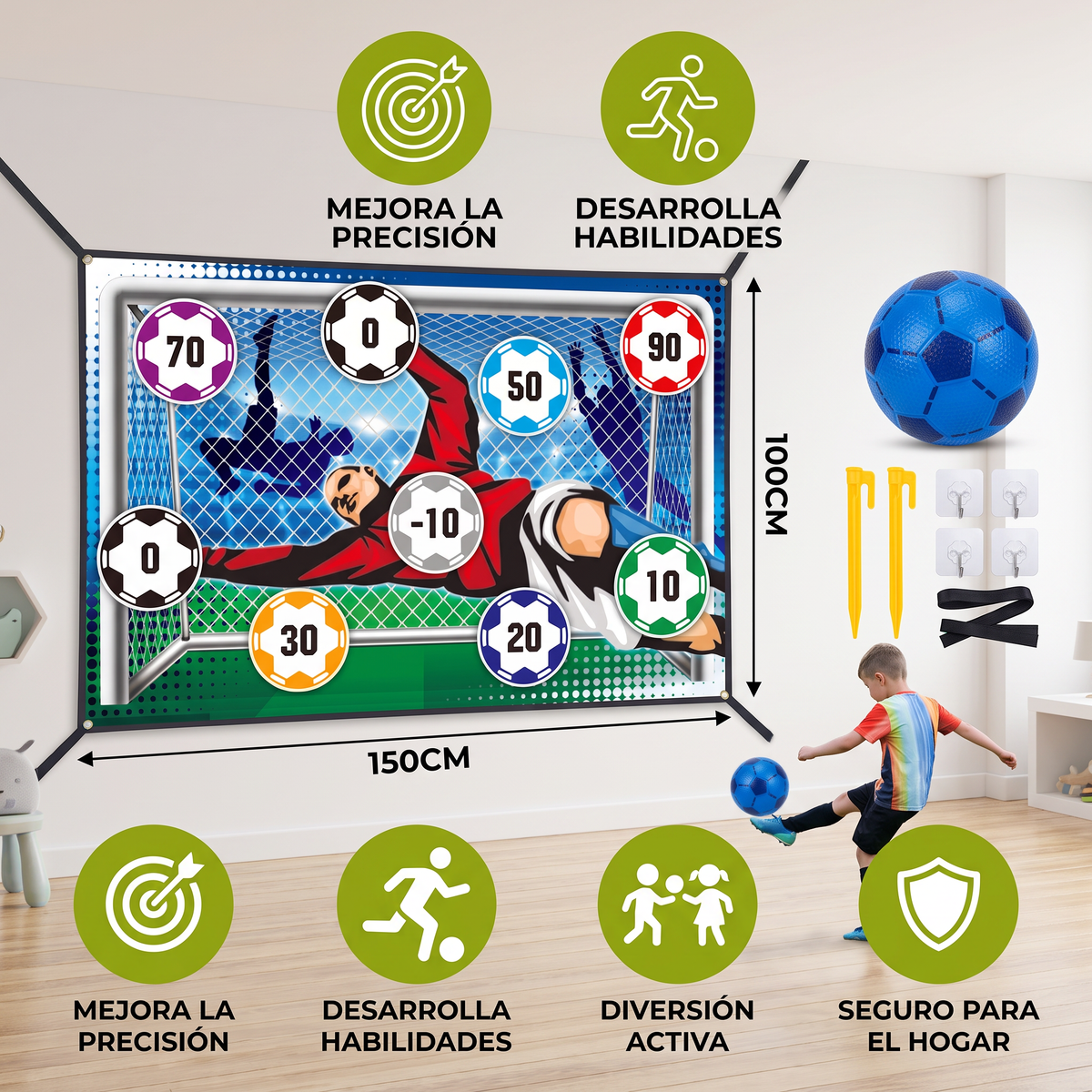 Pared de tiro de fútbol segura para el hogar