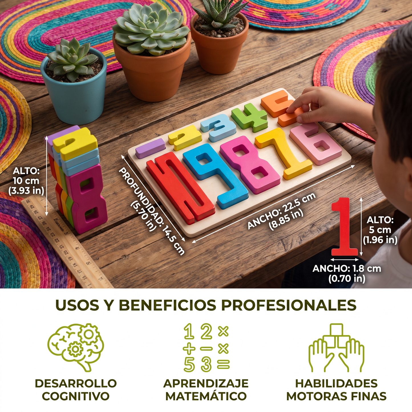 Bloques educativos de matemáticas y aprendizaje de números