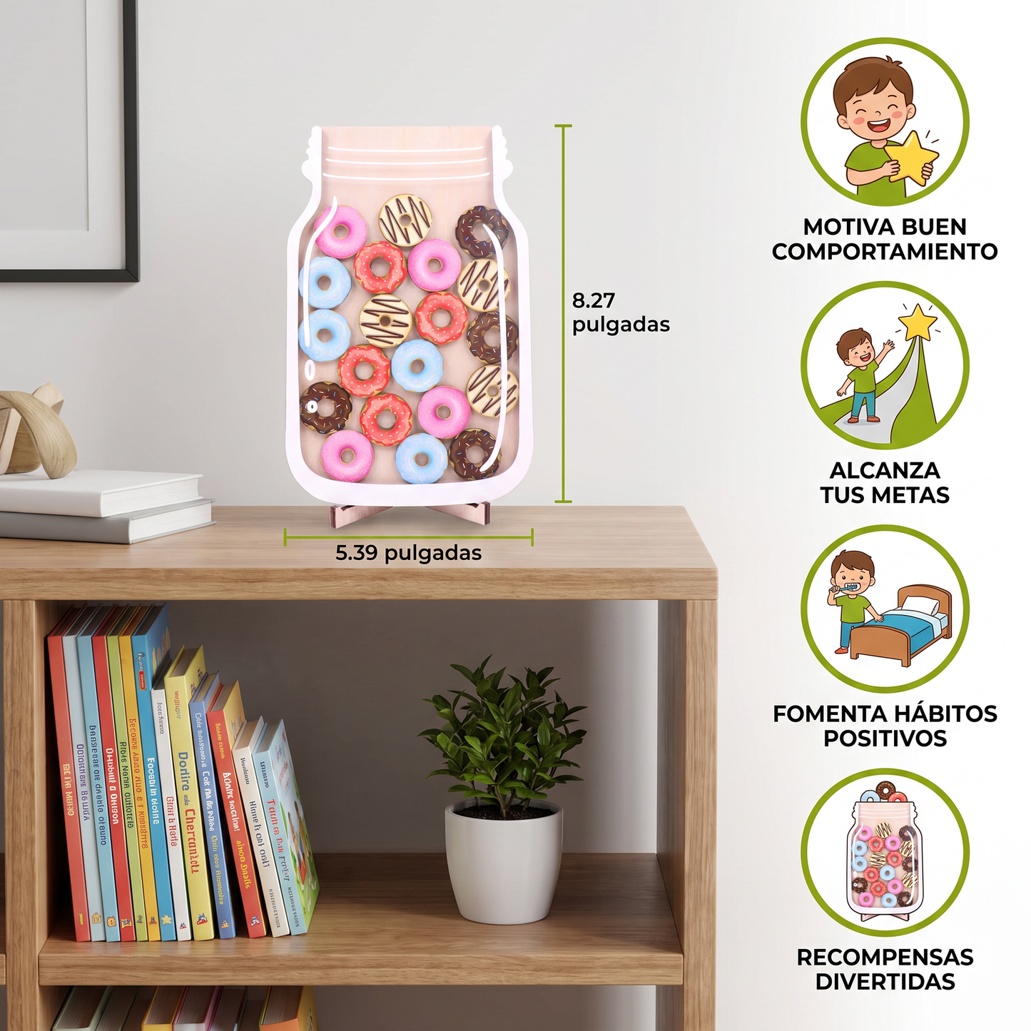 Sistema de frasco de recompensas y motivación para niños