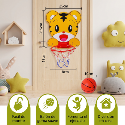 Set de baloncesto infantil con lindos animales