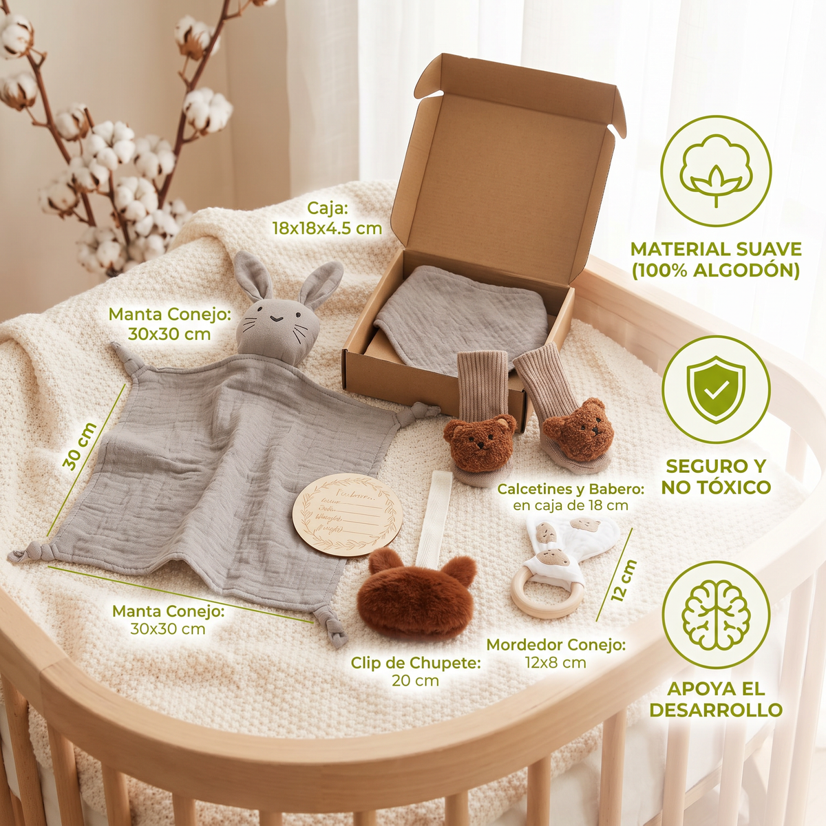 Caja de regalo para recién nacidos de 6 piezas – kit esencial para bebé