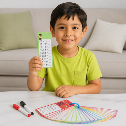 Tarjetas De Aprendizaje De Matemáticas Reutilizables Para Niños