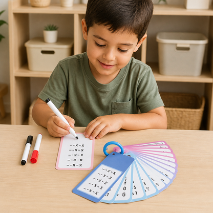 Tarjetas De Aprendizaje De Matemáticas Reutilizables Para Niños