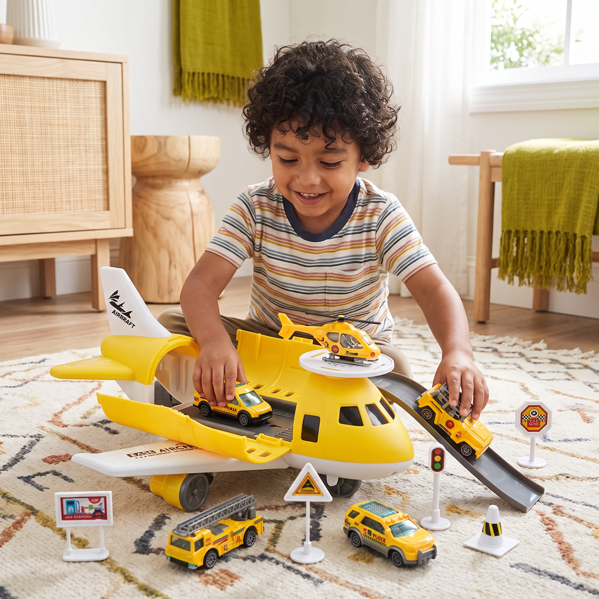 Set de juego de avión y vehículos